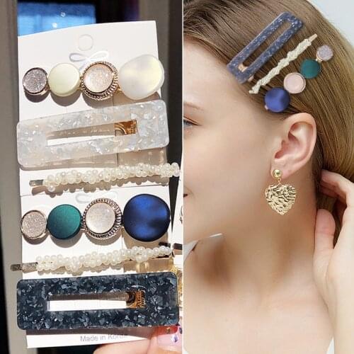 3PCS/Set Pearl Hair Clips Pins Hairgrip For Women Girls Acrylic Hair Barrettes Party Fashion Jewelry Hair Accessories Headwear