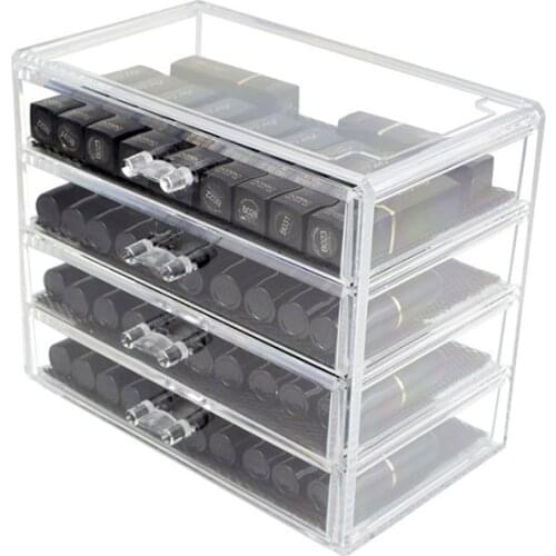 4-Layer Clear Drawer Makeup Cosmetics Jewelry Storage Box Transparent Perfume Lipstick Organizer Case