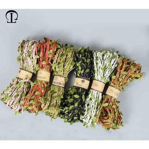 5M DIY Arrival Leaf Rope Natural Hessian Jute Twine Rope Burlap Ribbon DIY Craft Vintage For Home Wedding Party Decorate supply