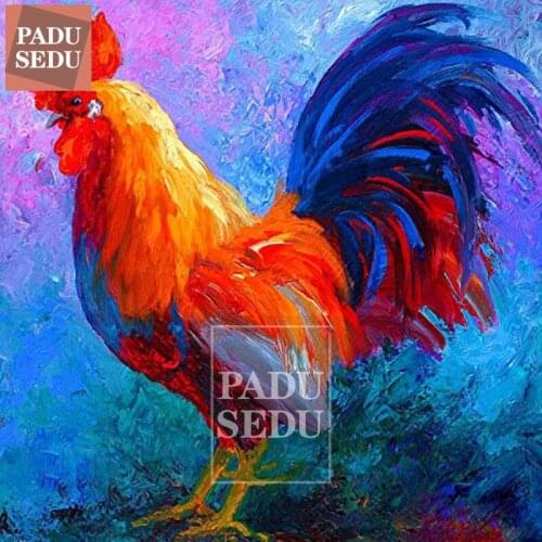 5D DIY Diamond Painting Chicken Cross Stitch Full Round Dimond Mosaic Embroidery Colorful Cock Needlework Art Crystal Decor Home