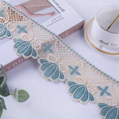 Handmade DIY Clothing Accessories Floral Embroidery Lace Fabric Width 10cm Curtains Sofa Lace Trim Home Decoration