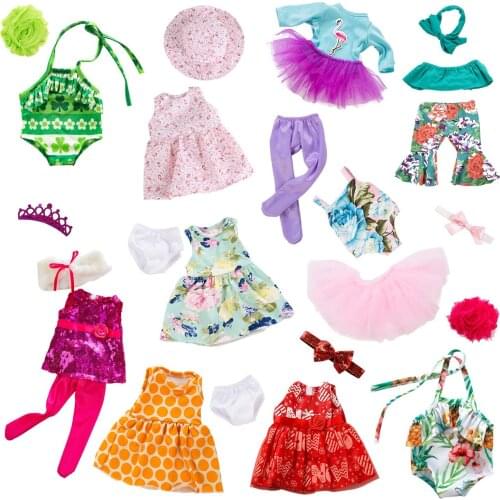 Hot 24pcs/set Fit for 17 inch 43cm Doll Clothes Born Babies Doll Clothes For Baby Birthday Festival Gift