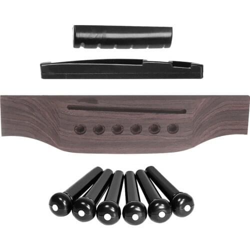 Guitar Bridge Pin Set 6 String Acoustic Guitar Wooden Saddle Nut Music Instrument Folk Guitar Replacement Accessories