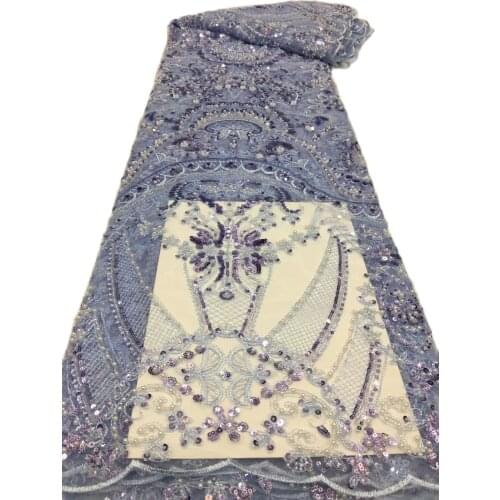 New Embroidery Lace Fabric JRB-14.9701 Special Nigerian Style Material with Beads French Tulle Stones for Fashion Show Dress