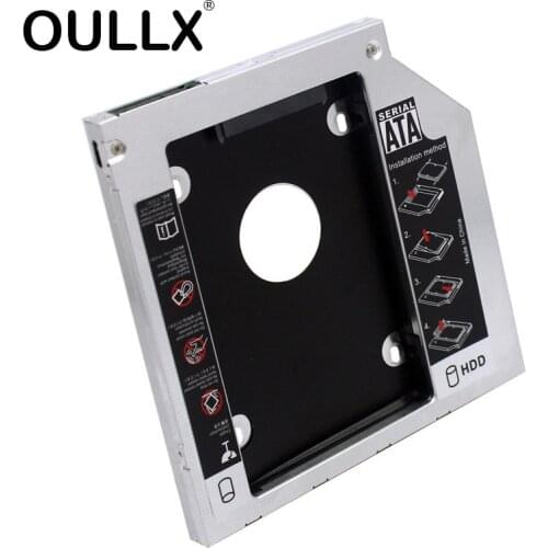 OULLX Optical Bay HDD Caddy 12.7mm 9.5mm 9mm SATA 3.0 2.5'' HD Hard Disk Drive Enclosure SSD Case Box For Laptop CD-ROM DVD-ROM
