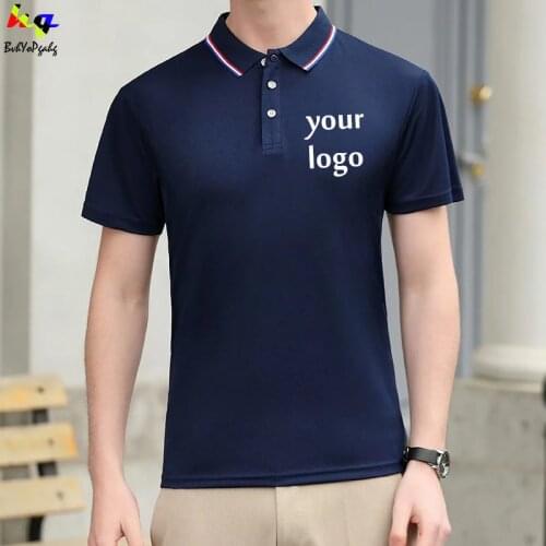 Customized/Printed DIY Brand Text Mens and Womens Polo Shirt Personalized Logo Short Sleeve Polo Collar Shirt