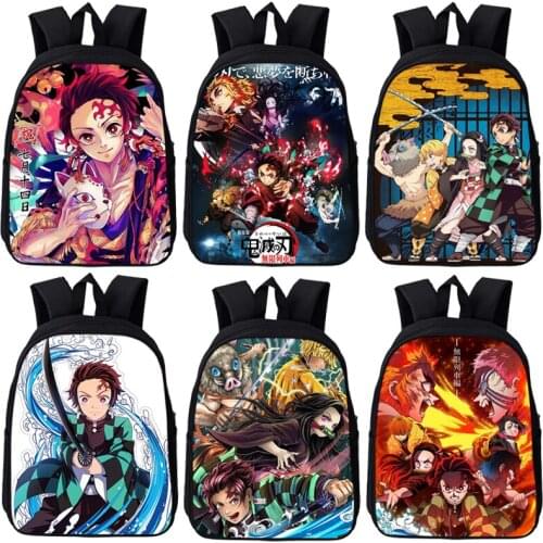 Anime Demon Slayer Kindergarten Backpack Toddler Bookbags Kamado Tanjirou School Bags Children Mini Rucksack Kids Preschool Bag