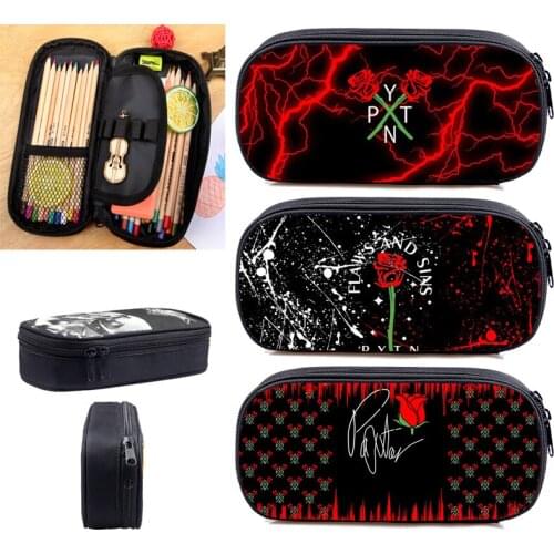 Payton Moormeier School Supplies Funny Cosmetic Bags Women 3D PYTN Printed Net Red Pencil Case Kpop Makeup Bag Zipper Pouch