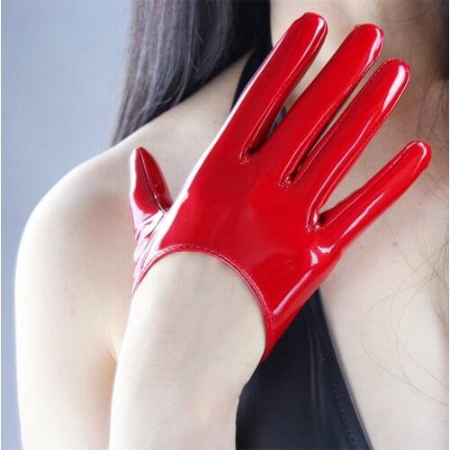 Stylish PU Leather Half Palm Gloves Mittens Women Wrist Short Gloves Gothic Rock