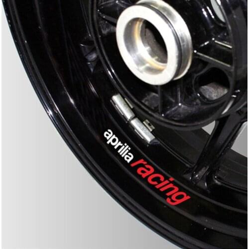 Motorcycle Reflective wheel Tire logo creative stickers rim inner Decorative waterproof decals for aprilia racing APRILIA RACING
