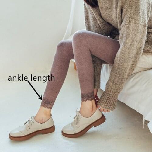 Women Winter Thick Fleece Tights Lace Warm Pantyhose Full Foot Footless Ankle Length Tighs for Girls