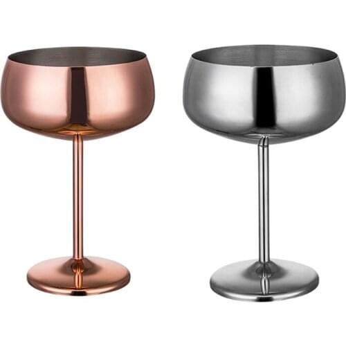 1Pcs Luxury 304 Stainless Steel Cocktail Glass Cocktail Juice Drink Champagne Goblet Party Barware Kitchen Tools