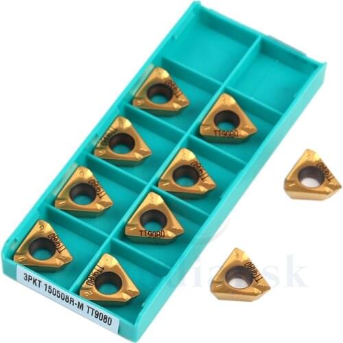 10PCS 3PKT150508R M TT9080 100% original carbide inserts External Turning Tool CNC metal lathe tool turning insert 3PKT150508R