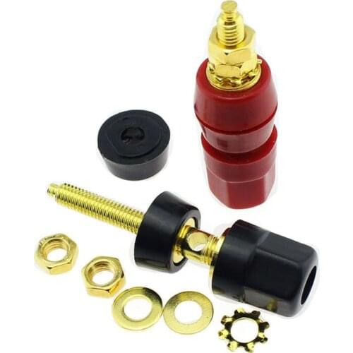 100pcs Audio Amplifier Terminal Speaker Cable Connector Banana Jack Terminal Block Power Test Plug Plated Copper