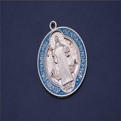 200 pieces / religious charm colored Saint Benedict medal amulet, round Saint Benedict pendant pendant medal 33 * 33
