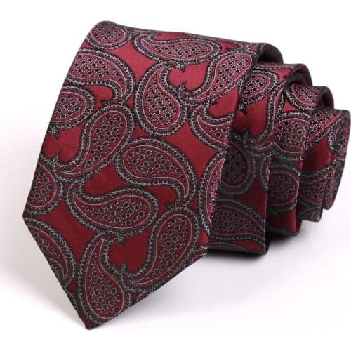 2020 New 7CM Wide Dark Red Ties Groom Wedding Party Tie for Men High Quality Fashion Formal Neck Tie Gentlemen Business Necktie