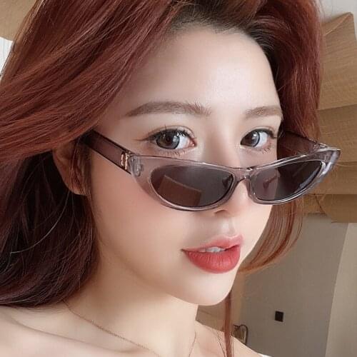 American Style 2021 Trends Fashion Women Sunglasses Personality Small Box Cats Eye Glasses Vintage Street Shot Decorative UV400