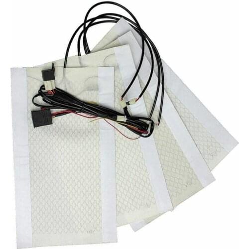 4PCS 12V 5 Level Car Seat Heater Pad Car SUV Truck RV Boat Dial Switch Carbon Fiber Heating Pad Seat Heater Wireness Kit