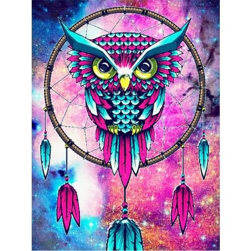 Paste Diamond Painting Mosaic Home Decor Colourful Owl Cross Stitch DIY Handicrafts Embroidery Painting living Room Wall Animals