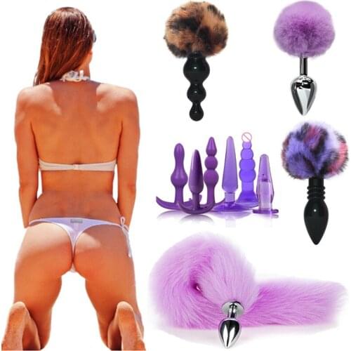 Anal Plug Real Fox tail Smooth Touch Metal Butt Plug Tail Erotic BDSM Sex Toys for Woman Couples Adult Games Sex Shop Detachable