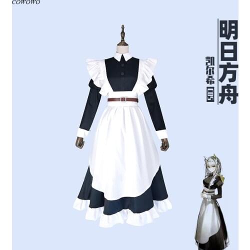 Anime! Arknights Kal'tsit RHODES ISLAND Maid Dress Lovely Uniform Cosplay Costume Halloween Carnival Party Outfit Women 2021 NEW