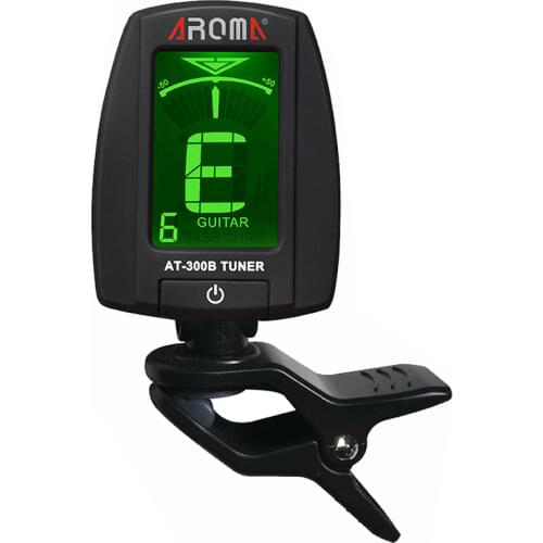 Aroma AT-300B Professional Guitar Bass Chromatic Clip On Digital Tuner Rotatable 360 Degree LCD Display