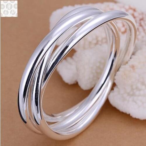 B047 Free Shipping! SGS Test Past Latest Trendy Classic Silver color plated jewelry Hot sell Bangle Wholesale Price