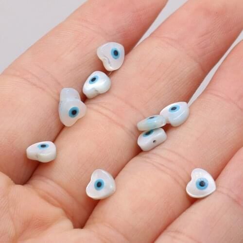 2pcs Natural Freshwater Shell Beads Heart-shaped Shell Loose Beads for Making DIY Jewerly Necklace Accessories Size 6x6mm