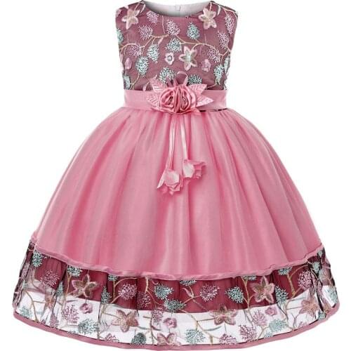 Children Girls Costume For Kids Dresses For Girls Embroidery Lace Princess Dress Flower Girls Dress For Wedding and Party Dress