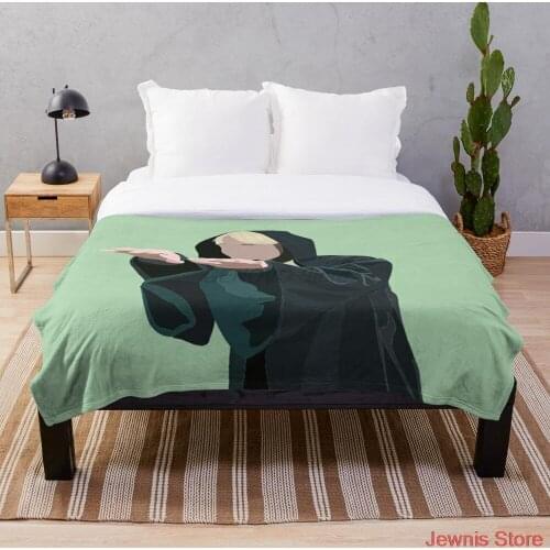 Draco Malfoy Dementor Throw Blanket Sublimation Covered Blanket Bedding Flannel for Children and Adult Bedrooms Decor