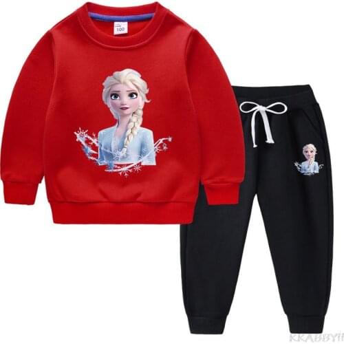 Dinsey Boys Girls Clothes Sets Cotton Children Sport Suit Cartoon Hoodies With Pants 2Pcs Baby Kids Clothes Outfits