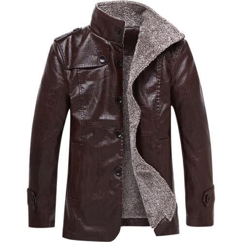 Leather Sale Hot Jacket Men Casual Artificial Wool Liner Slim PU Leather Jacket Male Plus Size M-4XL Jaqueta HJ559