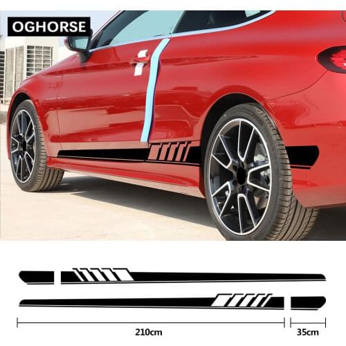 Matte Black AMG Edition 507 Side Stripe Decal Vinyl Sticker for Mercedes Benz C Class W205 AMG