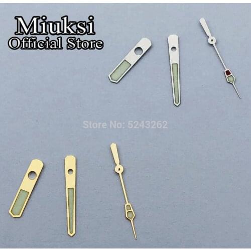 Miuksi silver gold watch hands green super luminous hands fit NH35 NH36 movement