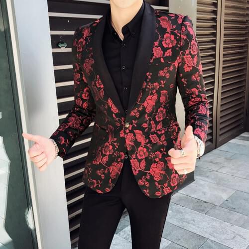 Mens Suit Large British Bridegroom Dress Wedding Host Suit Jacket Men Slim Blazer Jacket Europe And America Casual Party Coat