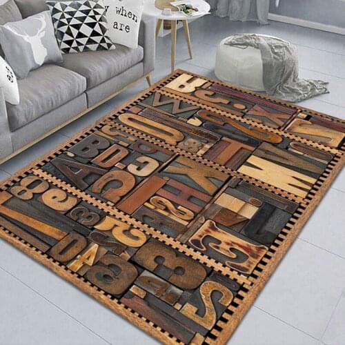 Retro American Letters Floor Rug Doormat Carpet Bedroom Living Room Home Decor Non-slip Mat Gifts
