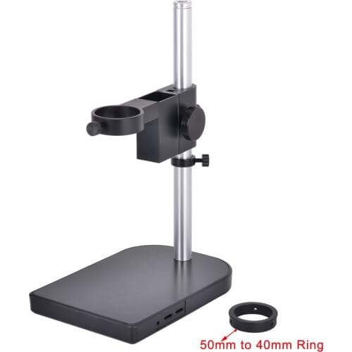 Microscope Camera Table Stand 50mm Ring Holder Gear Table Stand Metal Microscope Table Stand 50mm Ring for 180X lens