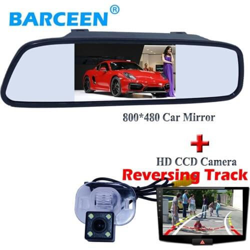 Rainproof function 170 degree car rear camera with Dynamic track line +4.3" car mirror for Kia Forte for Hyundai Verna Sedan