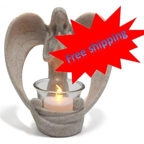 2021 new synthetic resin angel candle holder Christ Church commemorates pet angel statue crafts tombstones memorial stones