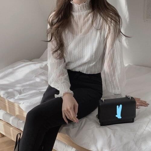 New Embroidery Lace Transparent Womens Blouses Summer Tops Femme Casual Women Shirt Long Sleeve Girls Blouse New Blusas