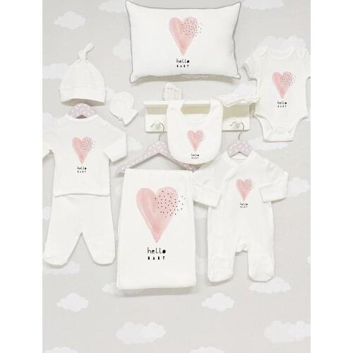 Organic 11 Piece Jacquard Hospital Output-Pure Baby Series Baby Set Lux 100 Cotton High Quality