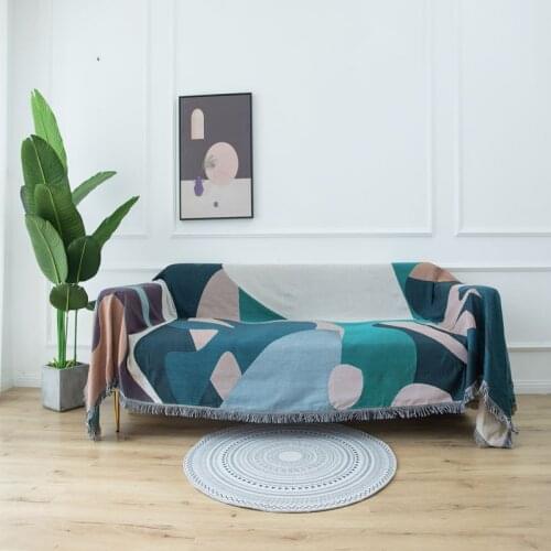 Retro Leaf Full Cover Throw Sofa Cover Cloth Blanket All Season Travel Slipcover Bedding Non-slip Stitching Soft Sheet Blankets