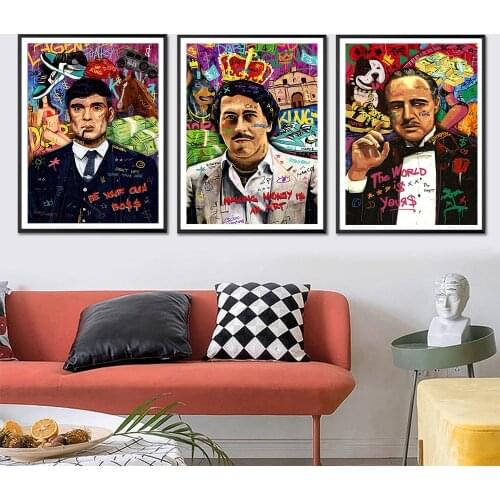 Portrait Graffiti Poster And Pictures Famous actor Wall Art Canvas Painting for Bedroom Living Room Home Decoration Cuadros