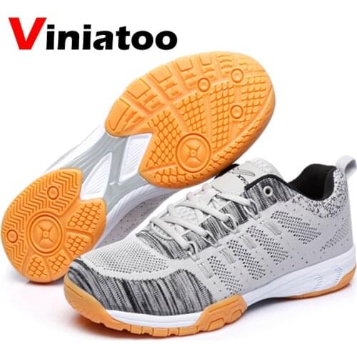 Brand Badminton Shoes Men Women Kids Indoor Air Mesh Breathable Badminton Sneakers Gray Sport Table Tennis Triaining Sneakers