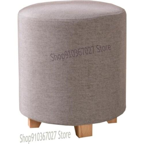 Nordic Fabric Sofa Stool Living Room Coffee Table Stool Round Pier Fitting Room Shoe Changing Stool Creative Dressing Stool