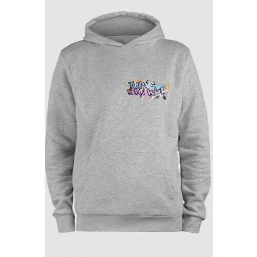 Babba Unisex Oversize Gray Hoodie 2Pac 001 Hooded Sweatshirt