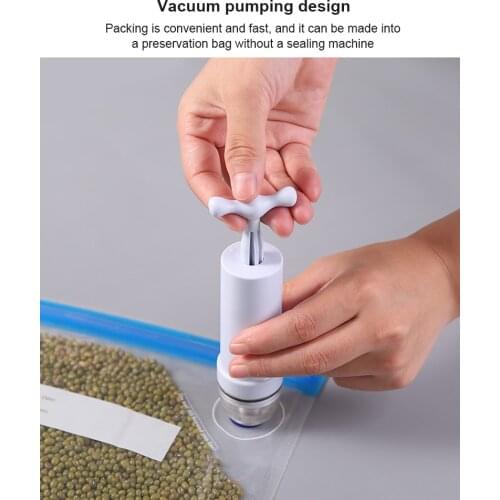 1pcs L S Vacuum Bags Kits Reusable Food Storage Seal Bag Sealing Clips Food Wrap With Hand Pump For Food Fruit Storage Freezing