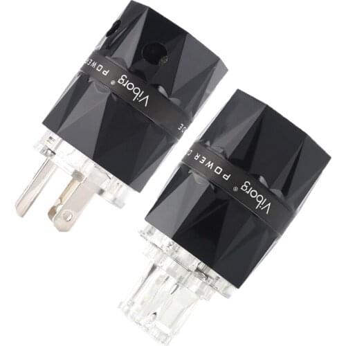 Viborg VM503S/VF503S Pure Copper Silver Plated US AC Power Plug Connector for Audio DIY Power Cable