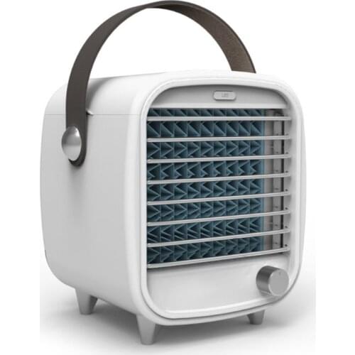 Vintage Portable Air Conditioner Small USB Desktop Cooling Fan Built-in Ice Box with LED Night Light
