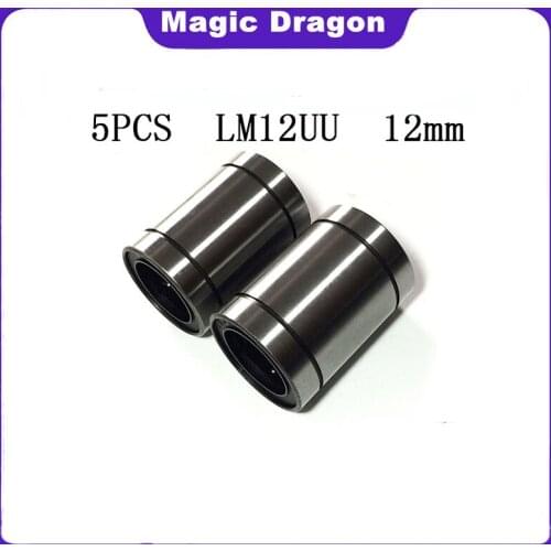 High quality 5 PCS LM12UU 12mm LM12 Linear Ball Bearing Bushing Linear Bearings CNC 3D printer parts LM12 12*21*30mm